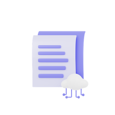 Cloud Document  3D Icon