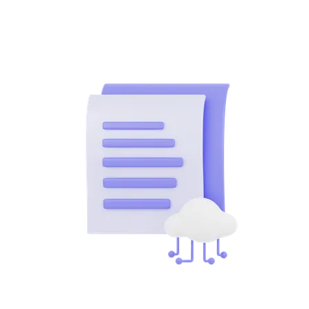 Cloud Document  3D Icon