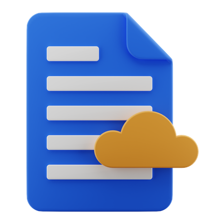 Cloud document  3D Icon