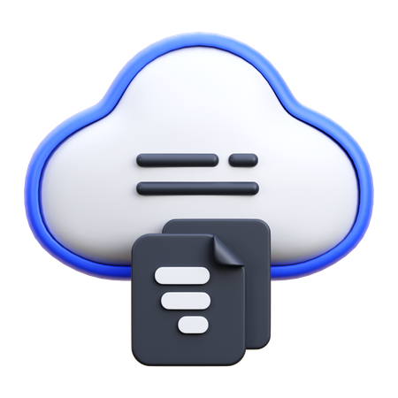 Cloud Document  3D Icon