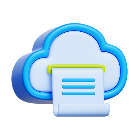 Cloud Document  3D Icon
