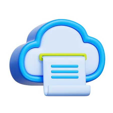 Cloud Document  3D Icon