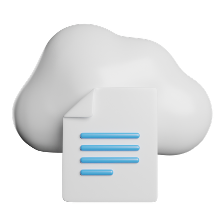 Cloud Document  3D Icon