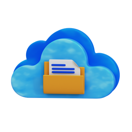 Cloud Document Upload  3D Icon