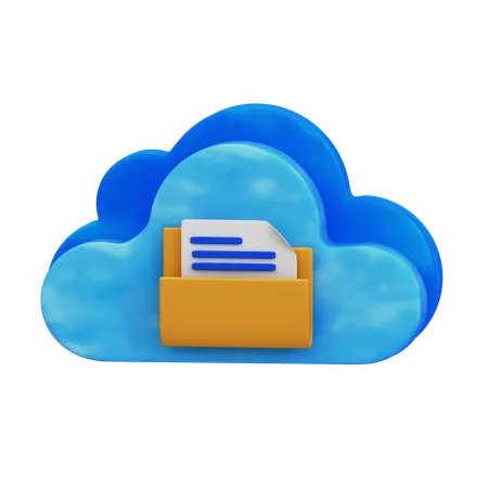 Cloud Document Upload  3D Icon