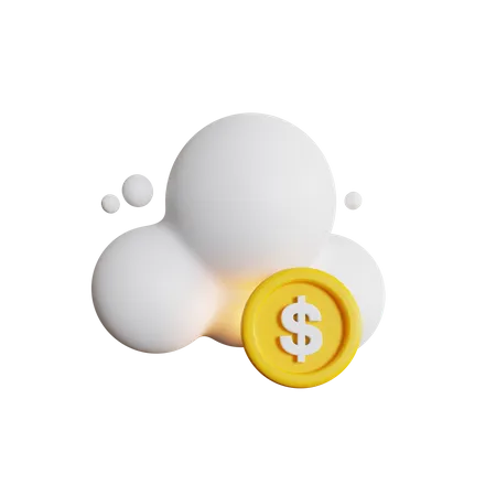 Usd With Cloud System 3D Icon