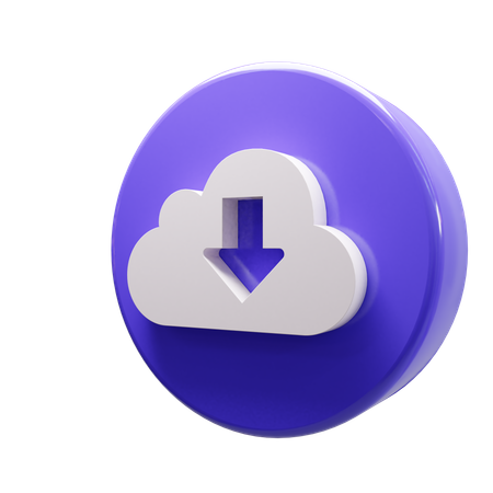 Cloud Download  3D Icon