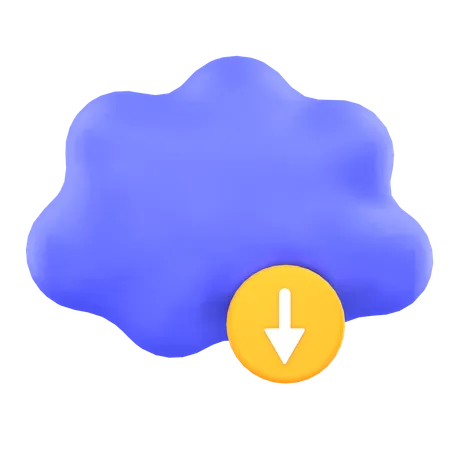 Cloud Download  3D Icon