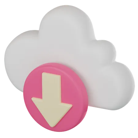 3 D Icon Portraying Data Download In The Cloud Ideal For Illustrating Technology Data Transfer And Online Storage Concepts 3 D Render Illustration 3D Icon