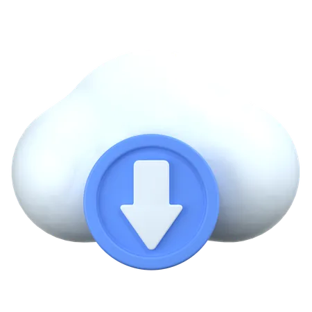 Cloud download  3D Icon