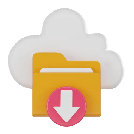 3 D Icon Data Download Folder In Cloud Ideal For Illustrating Technology Data Transfer And Online Storage Concepts 3 D Render 3D Icon