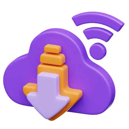 Cloud-Download  3D Icon