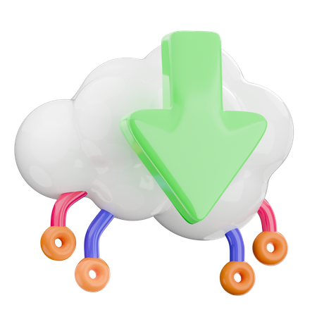 Cloud-Download  3D Icon