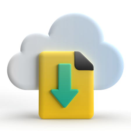 Cloud-Download  3D Icon