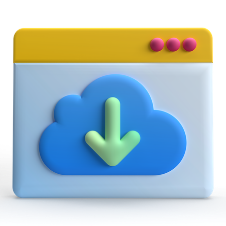 Cloud-Download  3D Icon