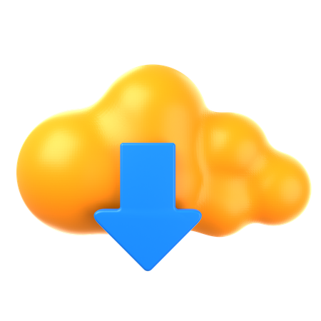 Cloud-Download  3D Icon