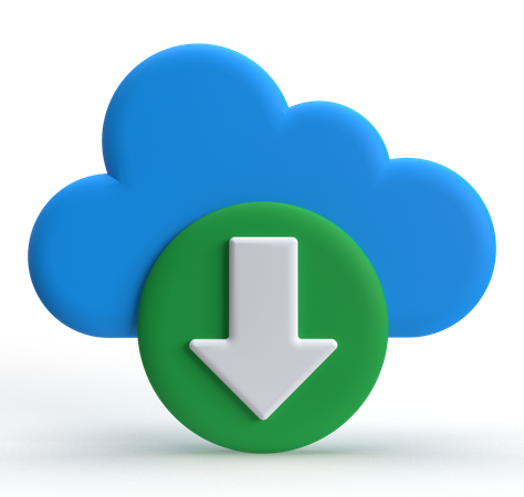 Cloud Download  3D Icon