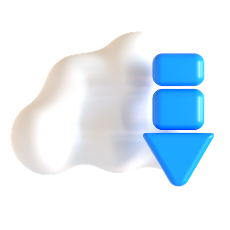 Cloud Download  3D Icon