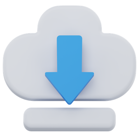 Cloud download  3D Icon