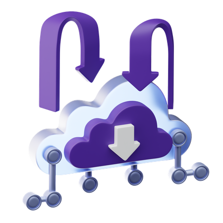 Cloud Download  3D Icon