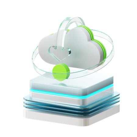 Cloud Download  3D Icon