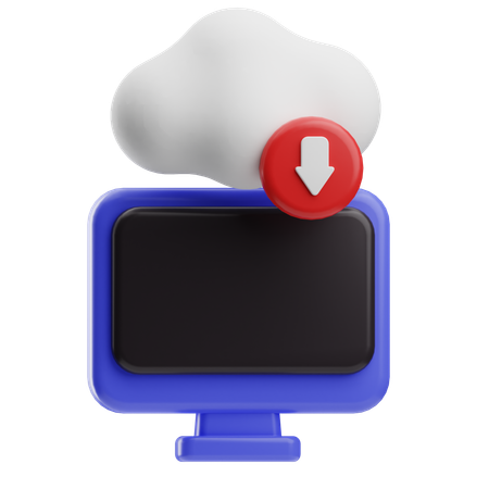 Cloud Download  3D Icon