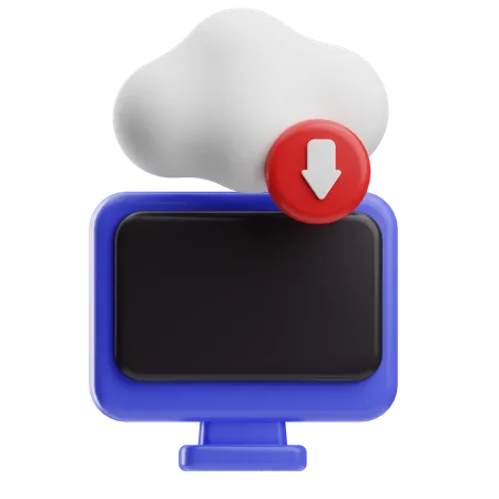 Cloud Download  3D Icon