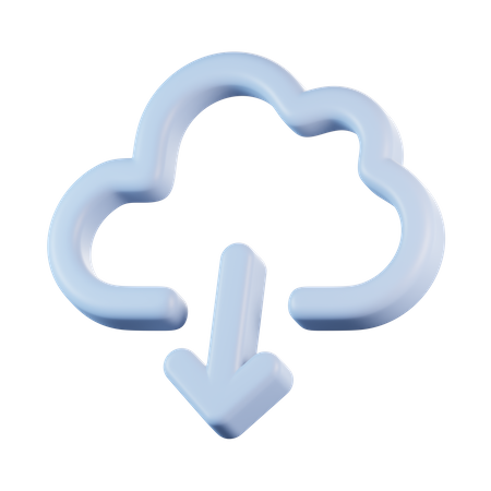 Cloud Download  3D Icon