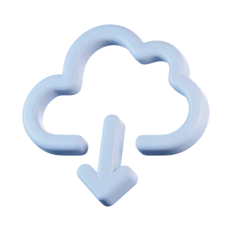 Cloud Download  3D Icon