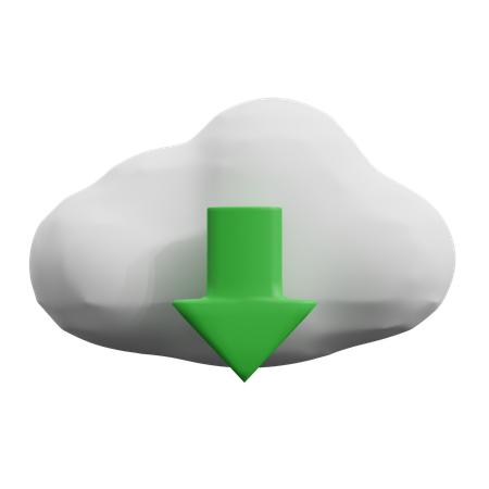 Cloud Download  3D Icon