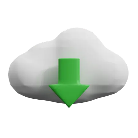 Cloud Download  3D Icon