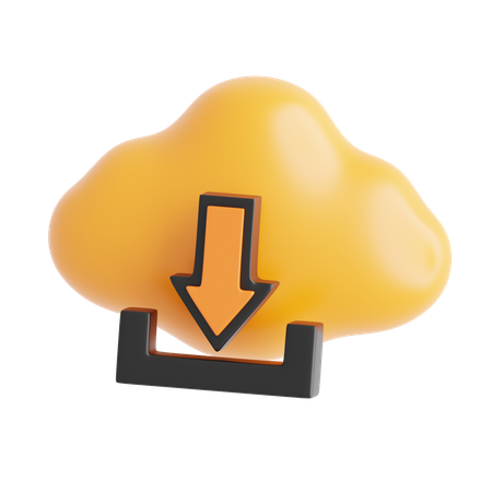 Cloud Download  3D Icon