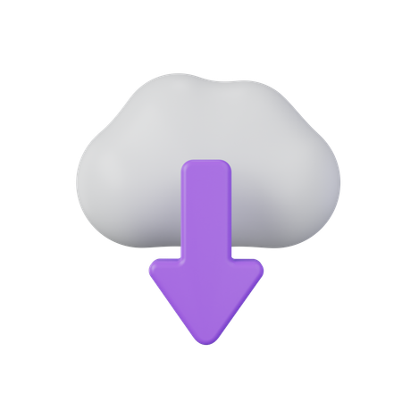 Cloud Download  3D Icon