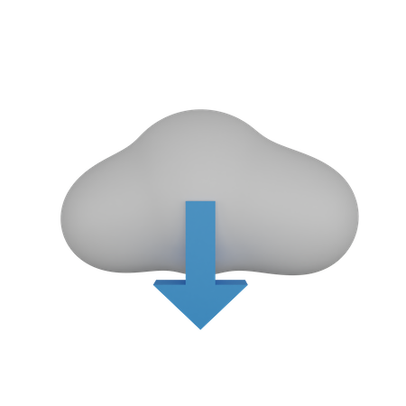 Cloud Download  3D Icon