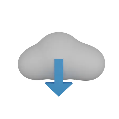 Cloud Download  3D Icon