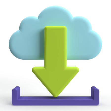 Cloud Download  3D Icon