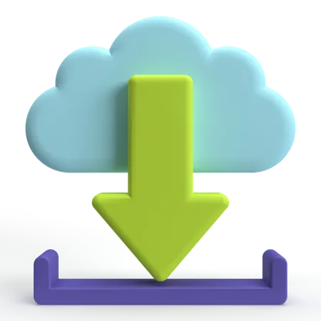 Cloud Download  3D Icon