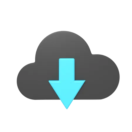 Cloud Download  3D Icon