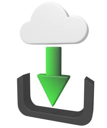 Cloud Download  3D Icon