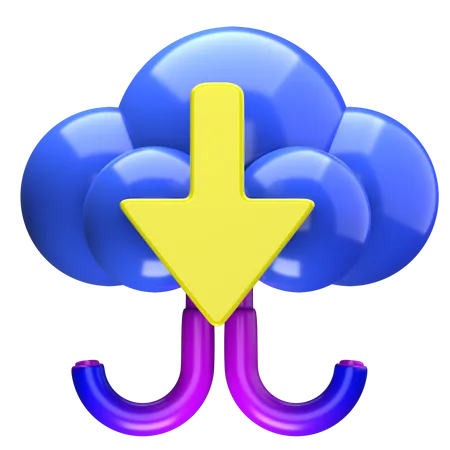 Cloud Download  3D Icon