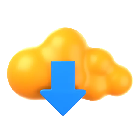 Cloud Download  3D Icon