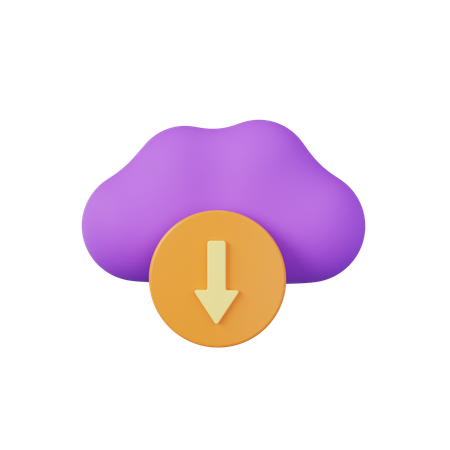 Cloud Download  3D Icon