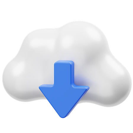 Cloud Download  3D Icon