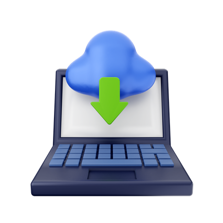 Cloud Download  3D Icon