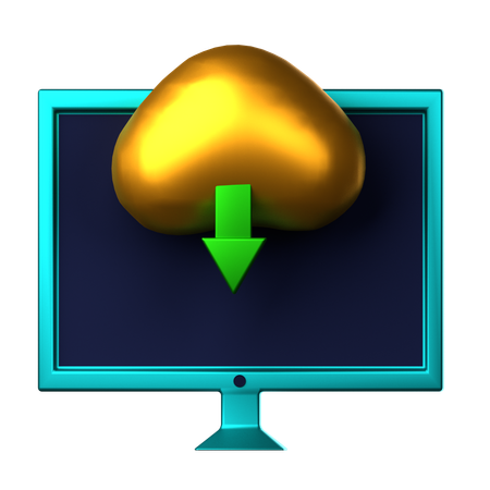 Cloud Download  3D Icon