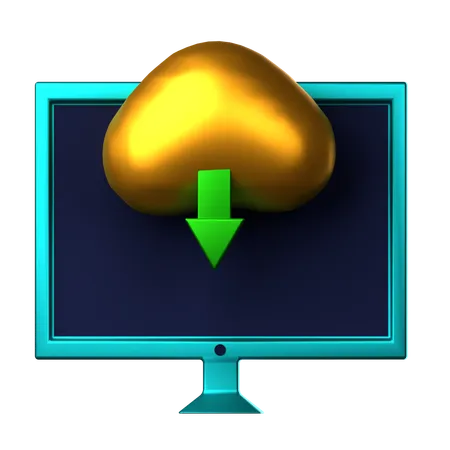 Cloud Download  3D Icon