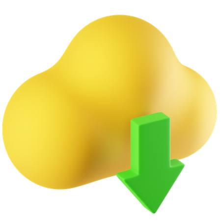 Cloud Download  3D Icon