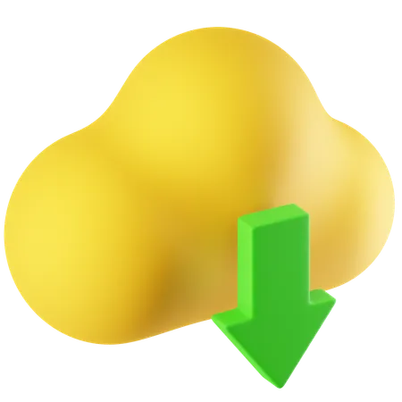 Cloud Download  3D Icon