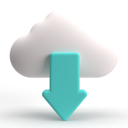 Cloud Download  3D Icon