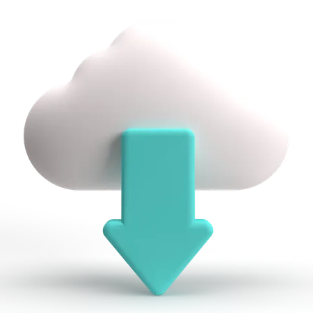 Cloud Download  3D Icon